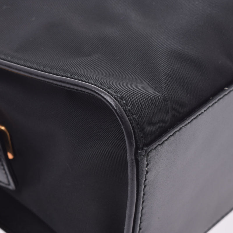 PRADA Prada Black BN0290 Ladies Nylon/Leather Handbag AB Rank Used Ginzo
