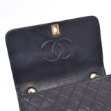 CHANEL Chanel, Matrasse chain shoulder bag, single flap, black gold, Ladies, Ramskin, shoulder bag, B, B, used silver,