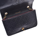 CHANEL Chanel, Matrasse chain shoulder bag, single flap, black gold, Ladies, Ramskin, shoulder bag, B, B, used silver,
