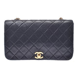 CHANEL Chanel, Matrasse chain shoulder bag, single flap, black gold, Ladies, Ramskin, shoulder bag, B, B, used silver,