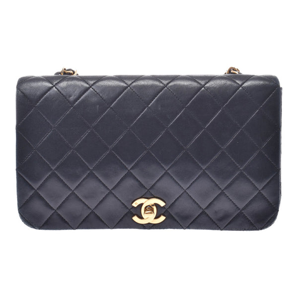 CHANEL シャネル マトラッセ チェーンショルダーバッグ シングルフラップ 黒 ゴールド金具 レディース ラムスキン ショルダーバッグ Bランク 中古 銀蔵