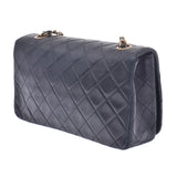 CHANEL Chanel, Matrasse chain shoulder bag, single flap, black gold, Ladies, Ramskin, shoulder bag, B, B, used silver,