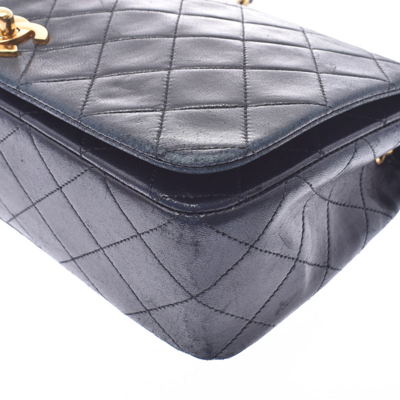 CHANEL(シャネル) ショルダーバッグ シングルフラップマトラッセ 黒 ゴールド金具/チェーンショルダー ラムスキン シャネルチェーンショルダーバッグ シングルフラップ 14143 黒