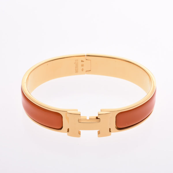 HERMES Hermes click crack PM bangle orange gold metal fittings unisex bracelet A rank used silver storehouse