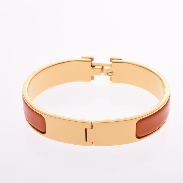 HERMES Hermes click crack PM bangle orange gold metal fittings unisex bracelet A rank used silver storehouse