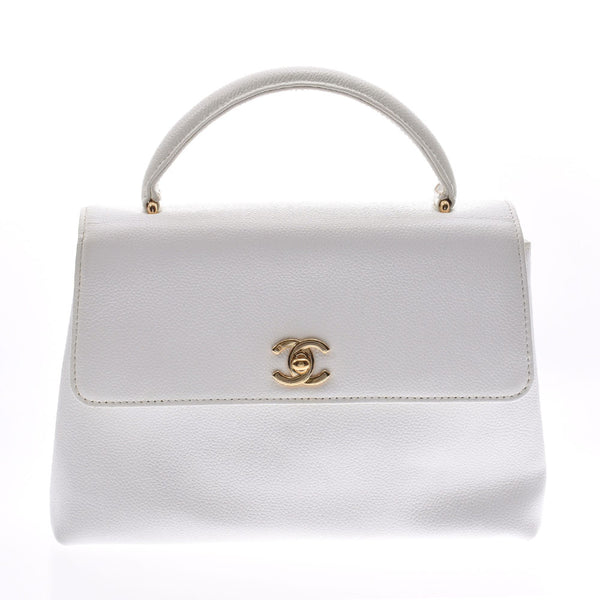 CHANEL Chanel White Gold, Gold, Gold, Gold, handbag, handbag, B-rank, used silver storehouse.