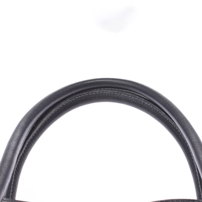 HERMES爱马仕花园派对PM Gray / Black Unisex Canvas / Buffle Handbag C Rank使用银器