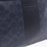 COACH コーチ シグネチャー フラット アウトレット 青/黒 F70591 ユニセックス PVC/レザー ショルダーバッグ ABランク 中古 銀蔵