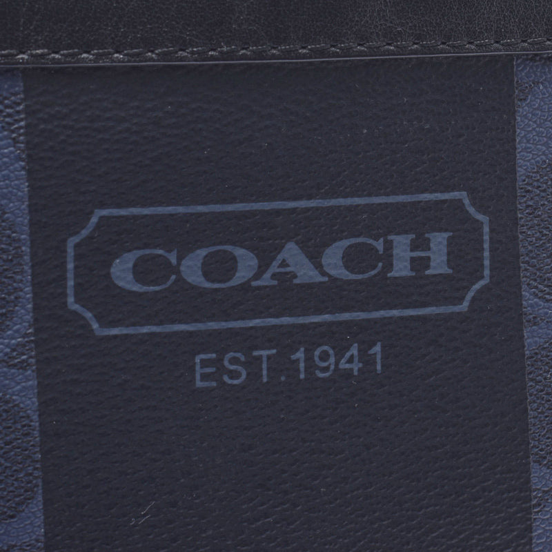 COACH コーチ シグネチャー フラット アウトレット 青/黒 F70591 ユニセックス PVC/レザー ショルダーバッグ ABランク 中古 銀蔵