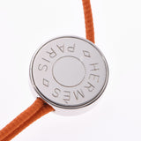 HERMES Hermes Serie orange / silver metal fittings Lady's cotton / silver bracelet AB rank used silver storehouse