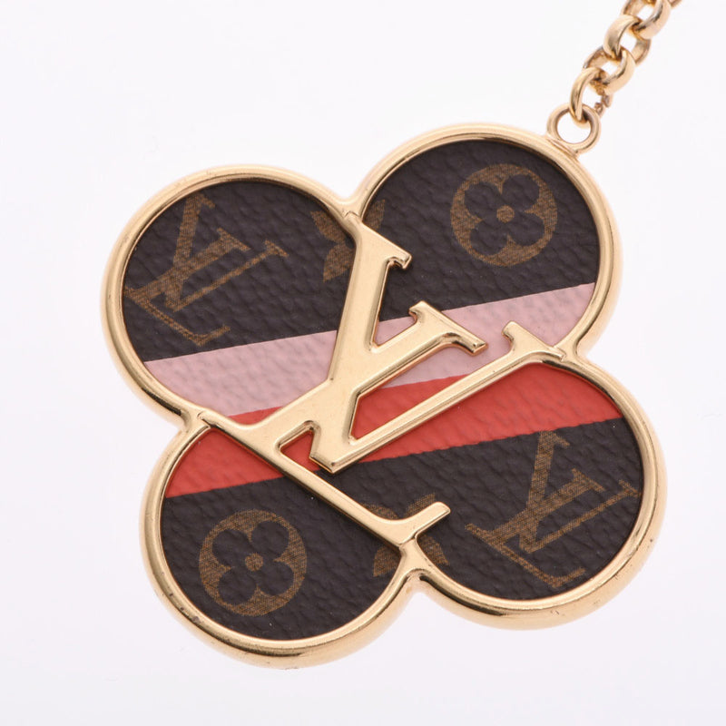 LOUIS VUITTON Louis Vuitton Portocre Intuza Flower Bag Charm Brown/Red/Pink Gold Metal Fittings M67356 Women's Keychain B Rank Used Ginzo