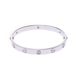 CARTIER Cartier Love Bracelet Half Diamond Old #16 Unisex K18WG Bracelet A Rank Used Ginzo