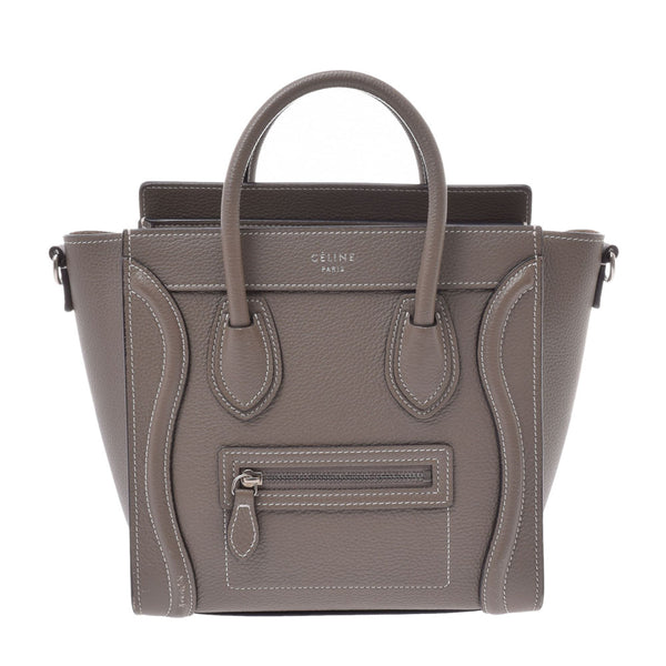 Celine Celine luggage nano shopper 2WAY bag Gree Ladies Leather Handbag ab