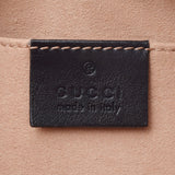 GUCCI Gucci GG mer mon toss lacing braid shoulder bag black gold metal fittings 447632 lady's calf shoulder bag A rank used silver storehouse