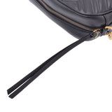 GUCCI Gucci GG mer mon toss lacing braid shoulder bag black gold metal fittings 447632 lady's calf shoulder bag A rank used silver storehouse