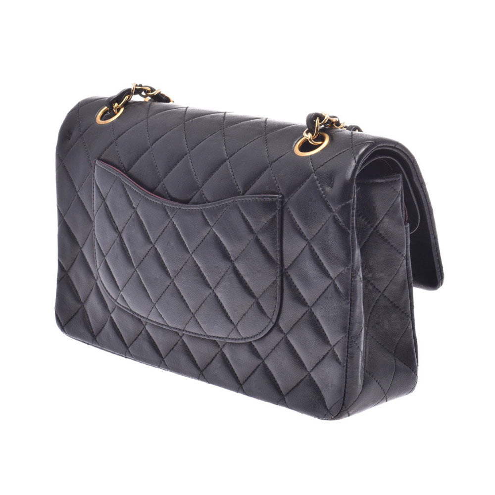 美品！シャネル CHANEL マトラッセ チェーン ショルダーバッグ ラム CHANEL シャネル 2番 黒 パリ限定 ラム Wフラップ マトラッセ26
