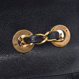 CHANEL CHANEL V Stitch Deca Chain Shoulder Bag Black Gold Metal Fittings Ladies Caviar Skin Shoulder Bag A Rank Used Ginzo