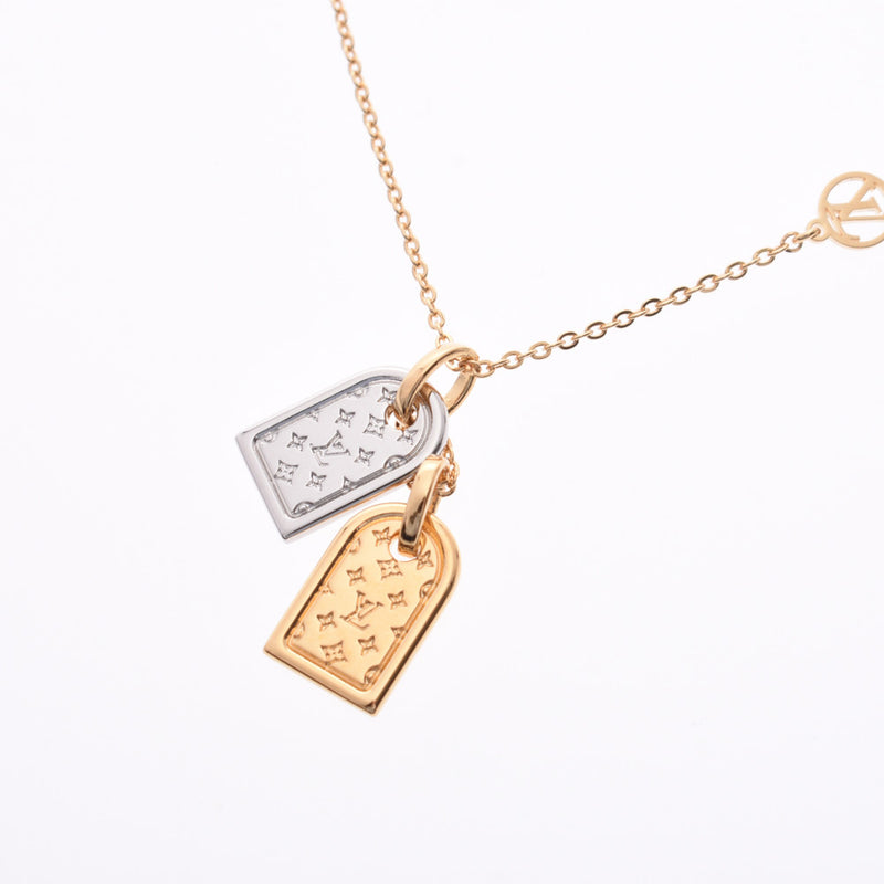 Authenticated used Louis Vuitton Necklace Nanogram M63141 Metal Women's Pendant Necklace (Gold,silver), Adult Unisex, Size: One size, Grey Type