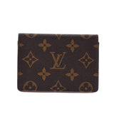 LOUIS VUITTON Louis Vuitton monogram Porto 2 cult vertical brown M60533 unisex monogram canvas pass case B rank used silver warehouse