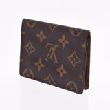 LOUIS VUITTON Louis Vuitton monogram Porto 2 cult vertical brown M60533 unisex monogram canvas pass case B rank used silver warehouse