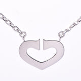 CARTIER Cartier C heart diamond necklace Lady's K18WG necklace A rank used silver storehouse