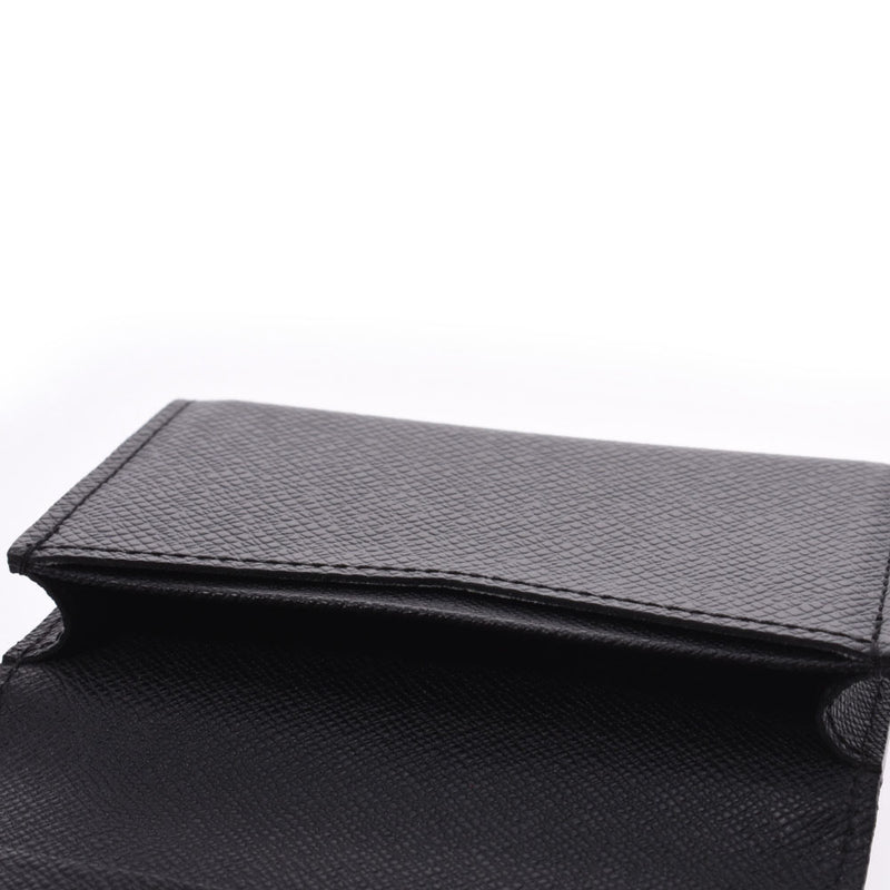 LOUIS VUITTON Louis Vuitton Taiga Anverop Cult du Visit Business Card Case Aldoise (Black) M30922 Men's Leather Card Case A Rank Used Ginzo