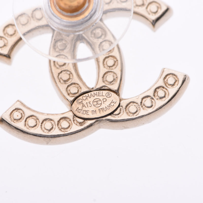 香奈儿Chanel徽标可可标记15年模型金女士水钻GP耳环A级二手的Ginzo