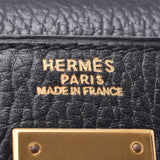HERMES Hermes Kelly 32 outer sewn handbag black gold metal fittings ○ Z stamped (around 1996) Ladies Ardennes 2WAY bag A rank used Ginzo