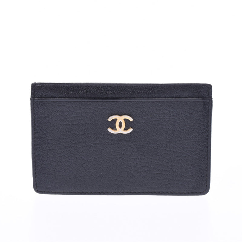 Chanel Black Gold Hardware ladies calf card case B