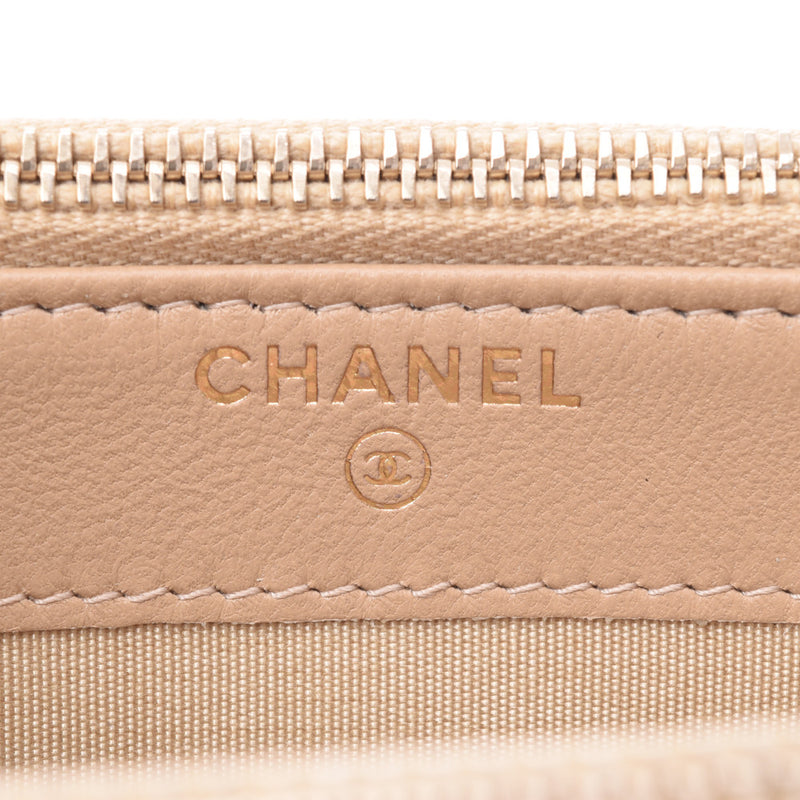 香奈儿（Chanel）香奈儿（Chanel）男孩香奈儿（Chanel）手拿包米色金色硬件女士小羊皮链条钱包未使用的Ginzo