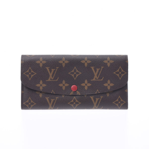 LOUIS VUITTON Louis Vuitton Monogram Portofeuille Emily Old Model Rouge M60136 Unisex Monogram Canvas Long Wallet B Rank Used Ginzo