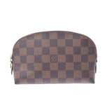 LOUIS VUITTON ルイヴィトンダミエポシェットコスメティックブラウン N47516 lady Mie Suda canvas porch B rank used silver storehouse