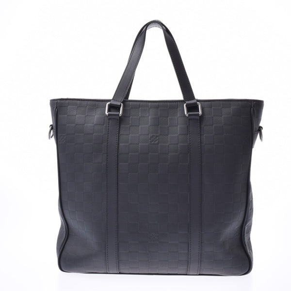 LOUIS VUITTON Louis Vuitton Damier Infinite Tadao PM Onyx N41269 Men's Leather Tote Bag AB Rank Used Ginzo