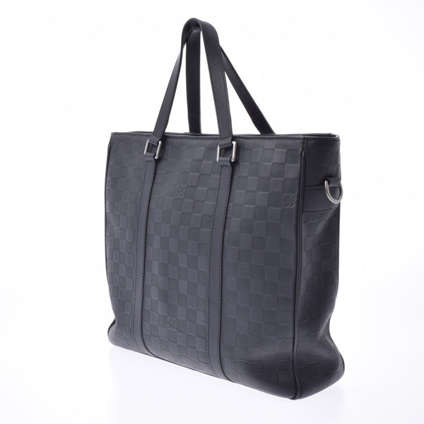 LOUIS VUITTON Louis Vuitton Damier Infinite Tadao PM Onyx N41269 Men's Leather Tote Bag AB Rank Used Ginzo