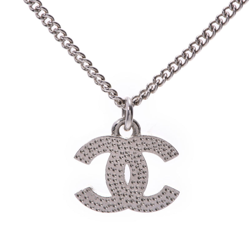 CHANEL CHANEL Cocomark 12 Year Silver Ladies Rhinestone Necklace A Rank Used Ginzo