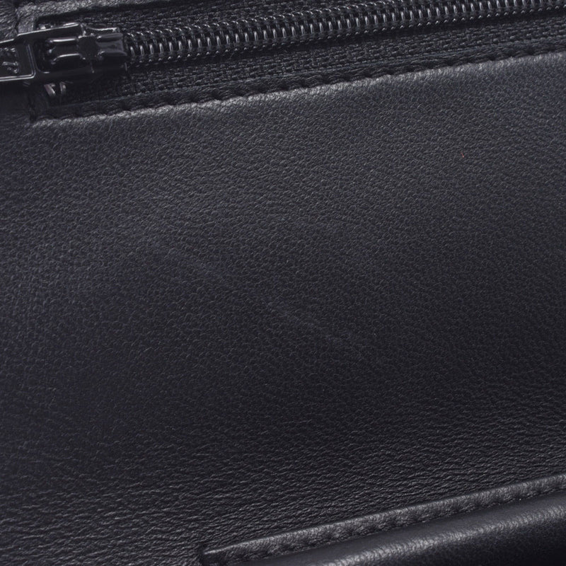 CHANEL Mattelasse Wallet Shoulder Bag Black Silver Hardware Ladies Lambskin Chain Wallet B Rank Used Ginzo