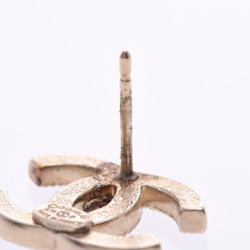 CHANEL CHANEL Cocomark 11 Year Gold Metal Fittings Ladies GP/Rhinestone Earrings B Rank Used Ginzo