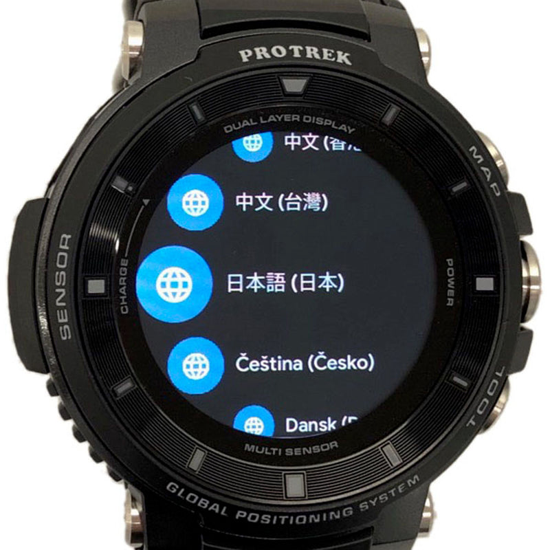 CASIO Casio proto Rex Mart watch Bluetooth deployment WSD-F30-BK men SS/ rubber watch digital clockface A rank used silver storehouse