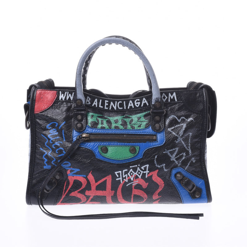 バレンシアガグラフィティ クラシックシティ 2WAYバッグ 黒 ユニセックス ハンドバッグ BALENCIAGA 中古 – 銀蔵オンライン