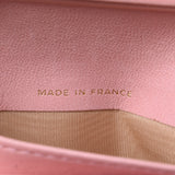 CHANEL Pouch type pink gold metal fittings Ladies caviar skin two-fold wallet B rank used Ginzo
