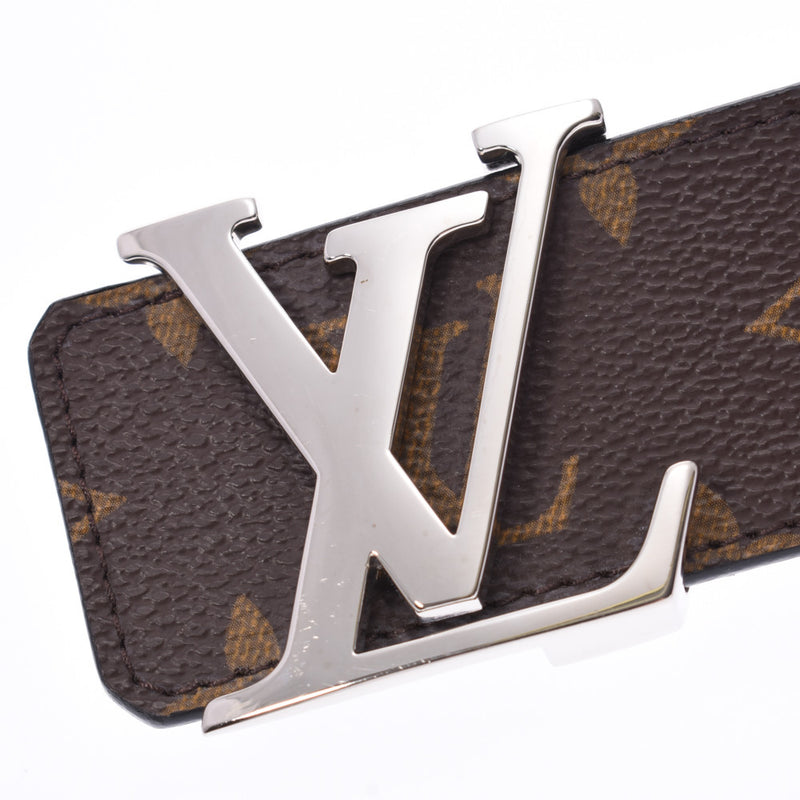 LOUIS VUITTON Louis Vuitton Monogram Suntur LV Initial Reversible 80cm Brown Silver Hardware M9821 Men's Leather Belt A Rank Used Ginzo