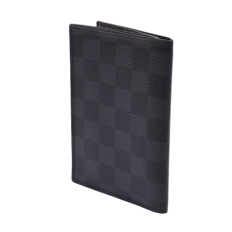 Pre-owned Louis Vuitton Passport Cover Damier Graphite Black/gray