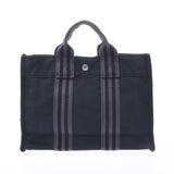 HERMES Fool Toe PM Black/Gray Unisex Canvas Tote Bag C Rank Used Ginzo