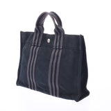 HERMES Fool Toe PM Black/Gray Unisex Canvas Tote Bag C Rank Used Ginzo