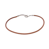 HERMES Hermes jumbo choker tea silver metal fittings Lady's leather choker B rank used silver storehouse