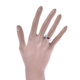 其他红宝石1.34ct钻石0.72ct 9.5女士Pt900铂金戒指/戒指等级二手Ginzo
