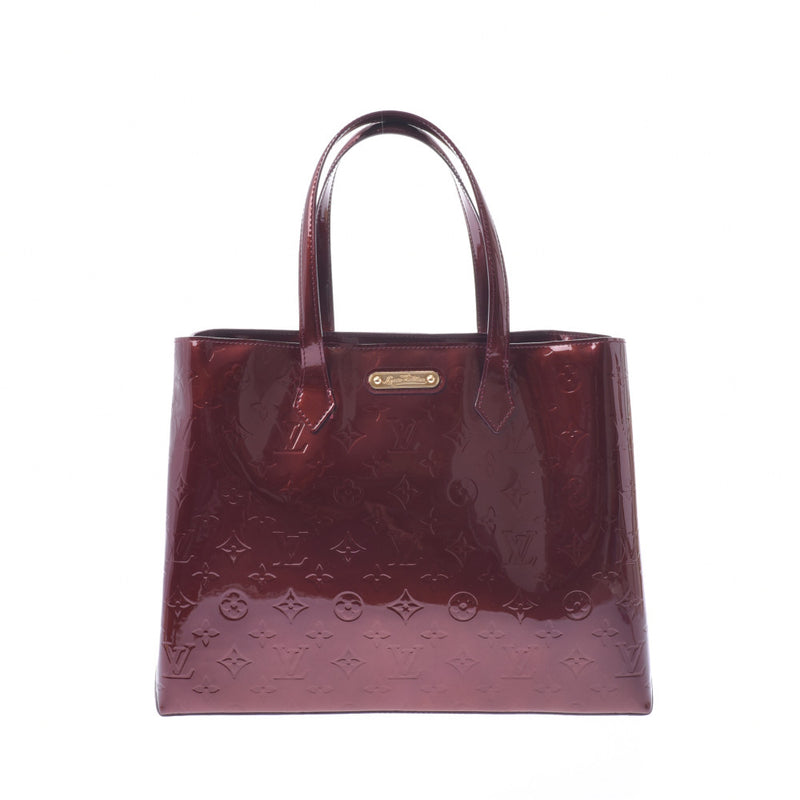 LOUIS VUITTON Louis Vuitton Verni Wilshire MM Tote Bag Rouge Foruvist M91646 Ladies Monogram Verni Handbag AB Rank Used Ginzo
