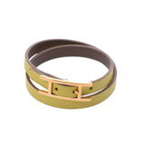 HERMES Herpis Api 3 Sold product Souffle Gold metal fittings Unisex Vaud Epson/GP bracelet A rank used silver ware