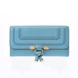 Chloe Chloe Mercy Light Blue Women's Calf Long Wallet B Rank Used Ginzo