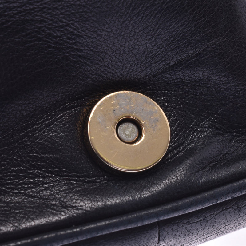 CHANEL mini chain shoulder bag black gold metal fittings ladies lambskin shoulder bag B rank used Ginzo